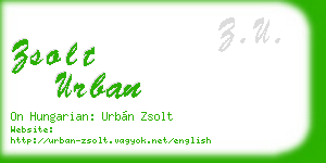 zsolt urban business card