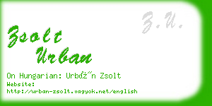 zsolt urban business card
